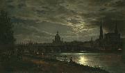 Johan Christian Dahl View of Dresden in the Moonlight (mk10) USA oil painting reproduction